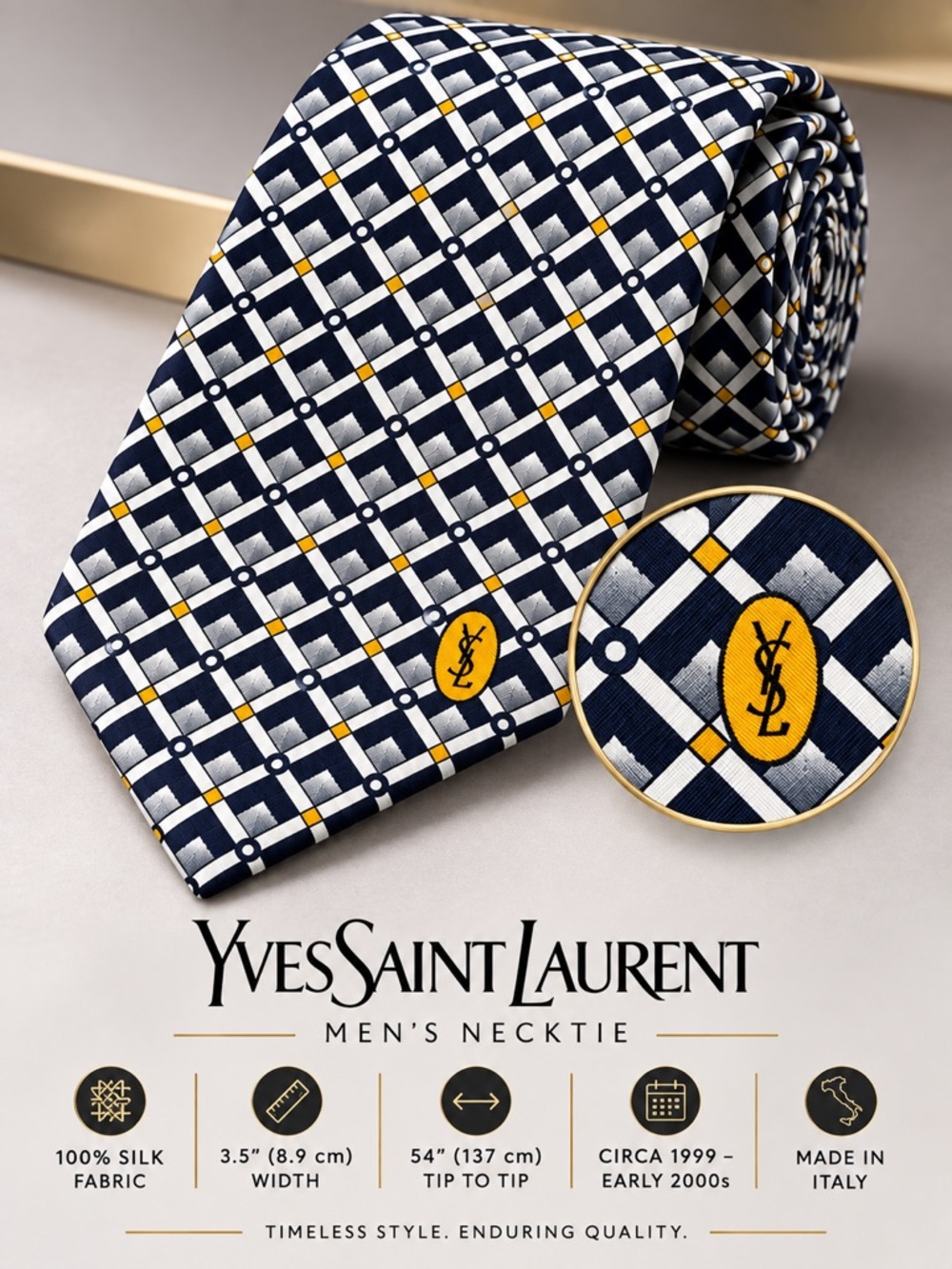 Yves Saint Laurent Vintage Silk Necktie